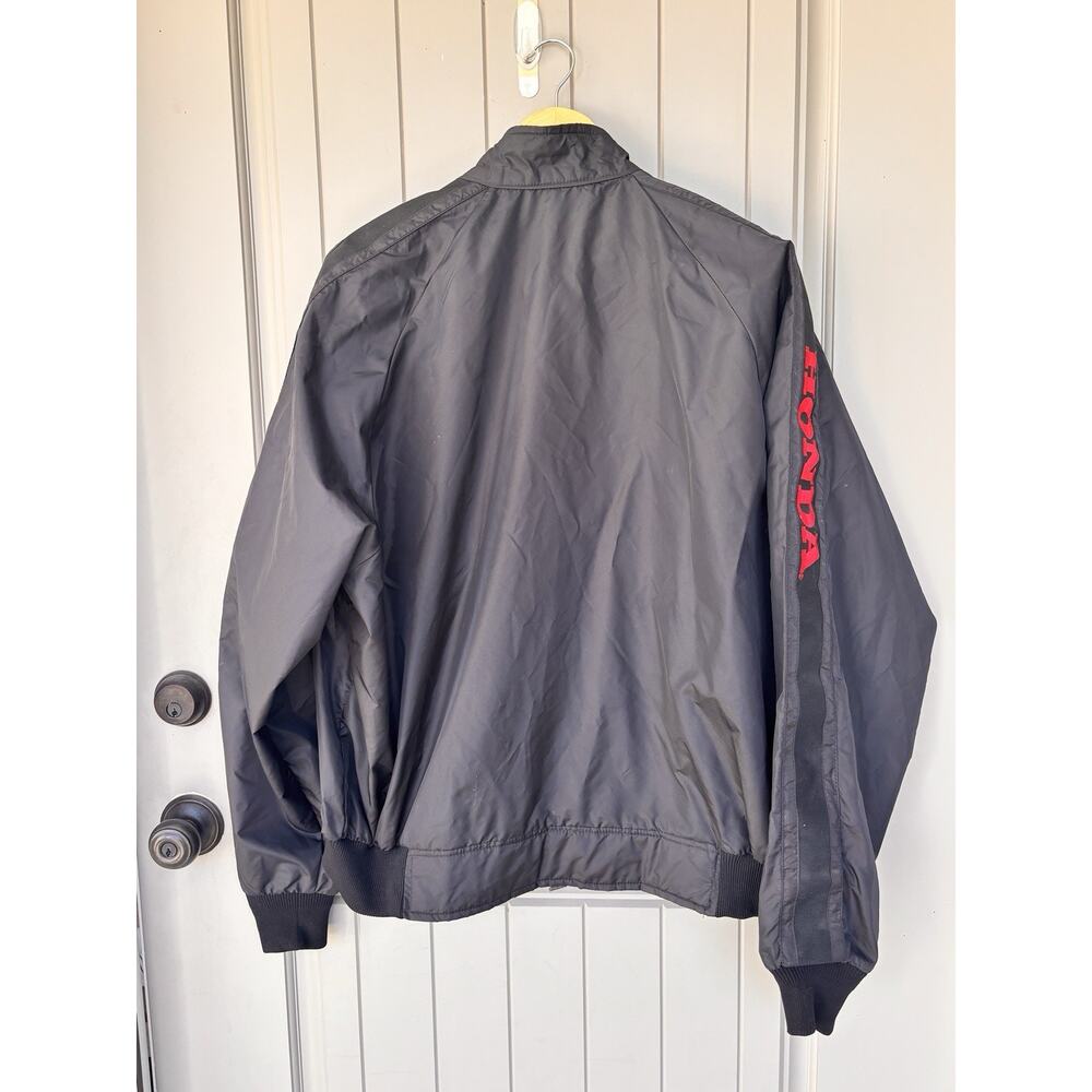 Hondaline Honda OEM VTG 70s 80s Black Red Biker Bomber Jacket Windbreaker XXL - Picture 3 of 12